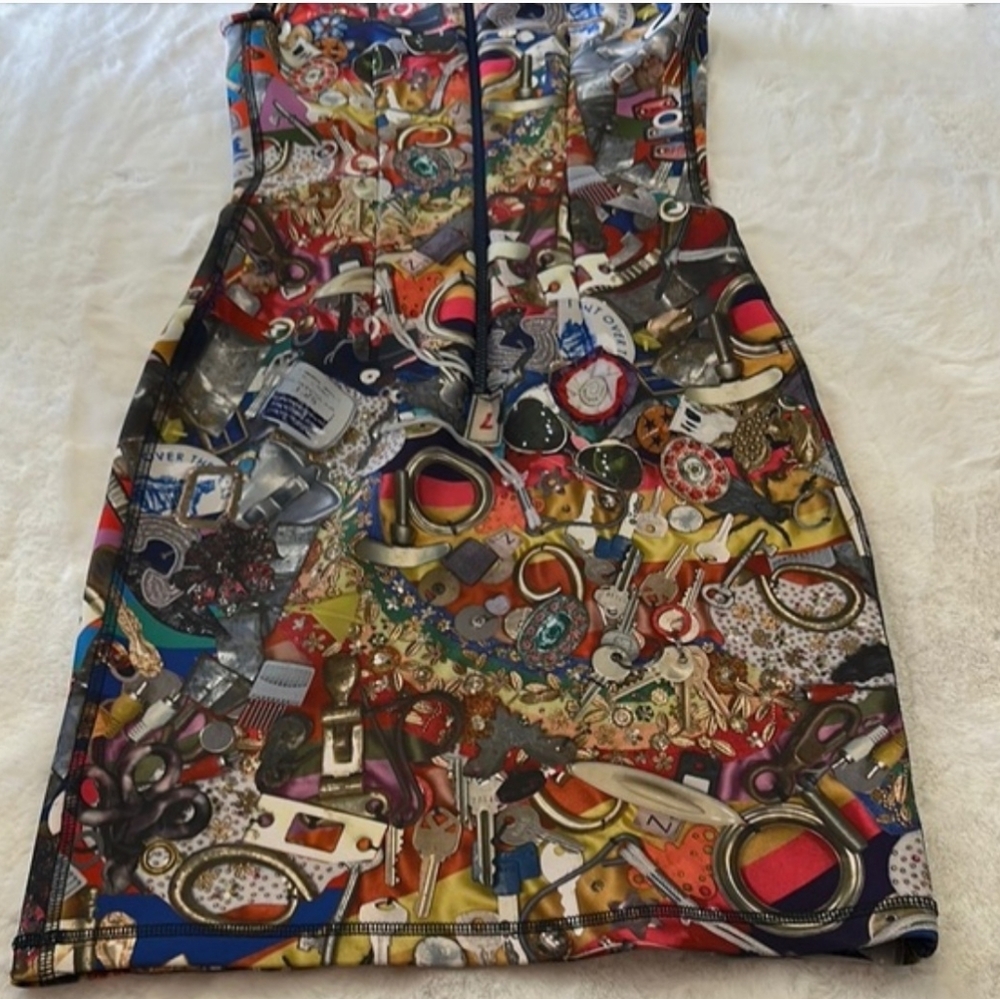 Cynthia Rowley Graphic Collage Sheath Dress with Blue Accents - Picture 6 of 9
